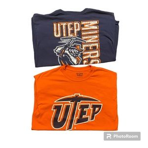 Bundle of 2 UTEP Miners T-Shirts Good Condition Adult Large